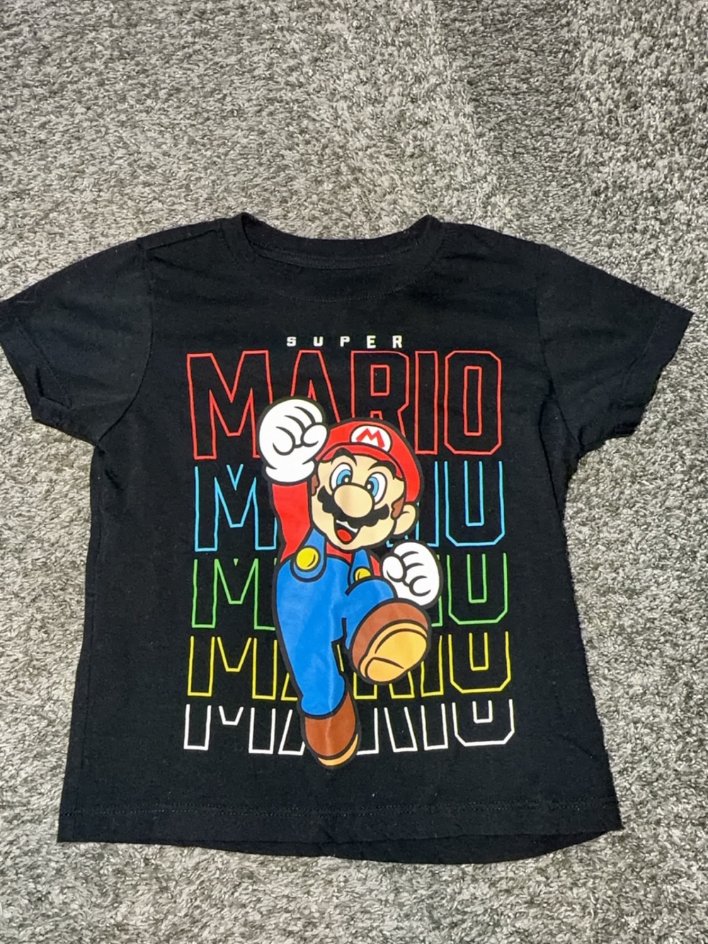 Nintendo Black T-Shirt with White Super Mario Logo
